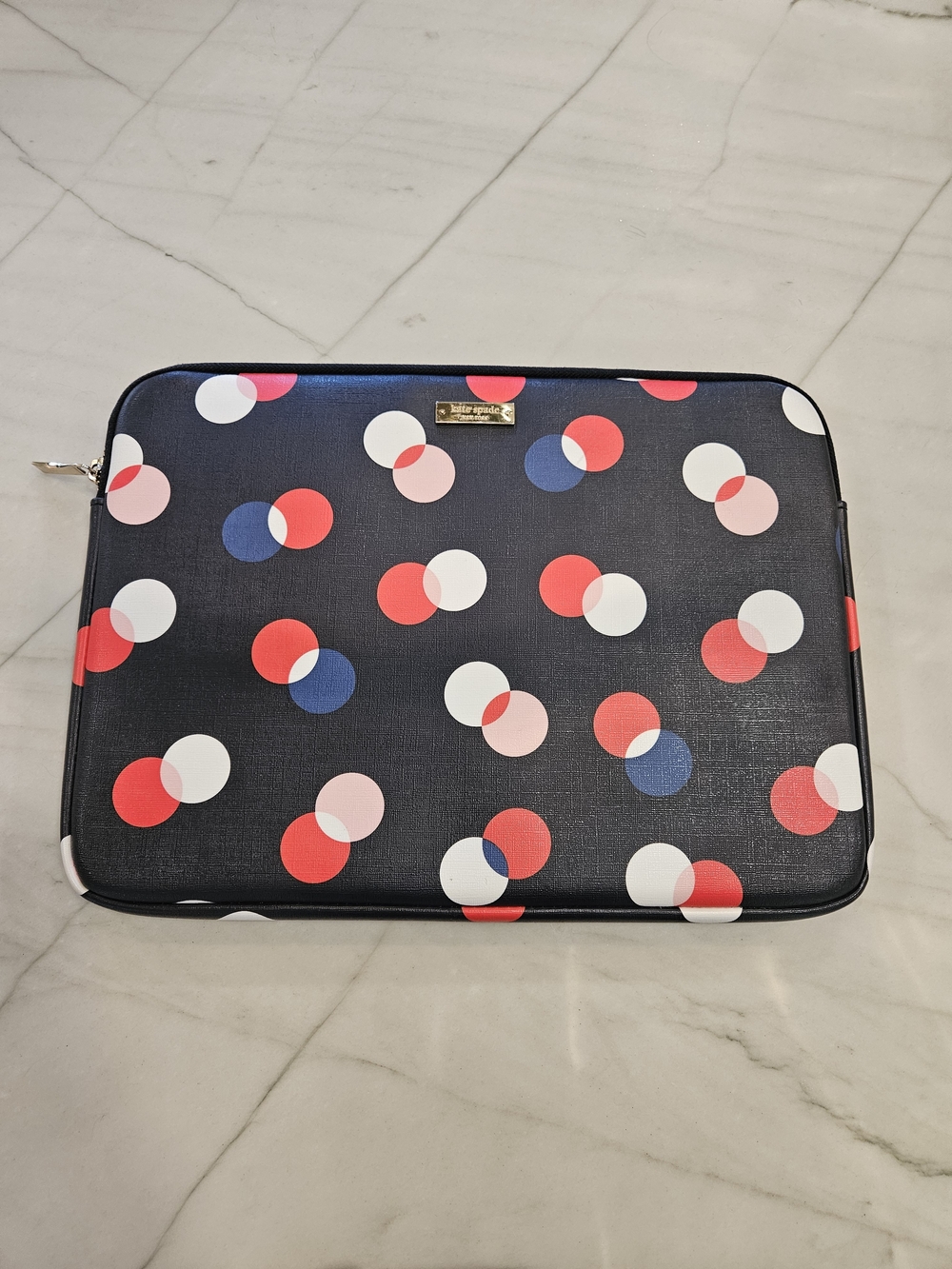 Kate Spade Bold Polka Dot Laptop Sleeve – Navy Blue Red Pink White